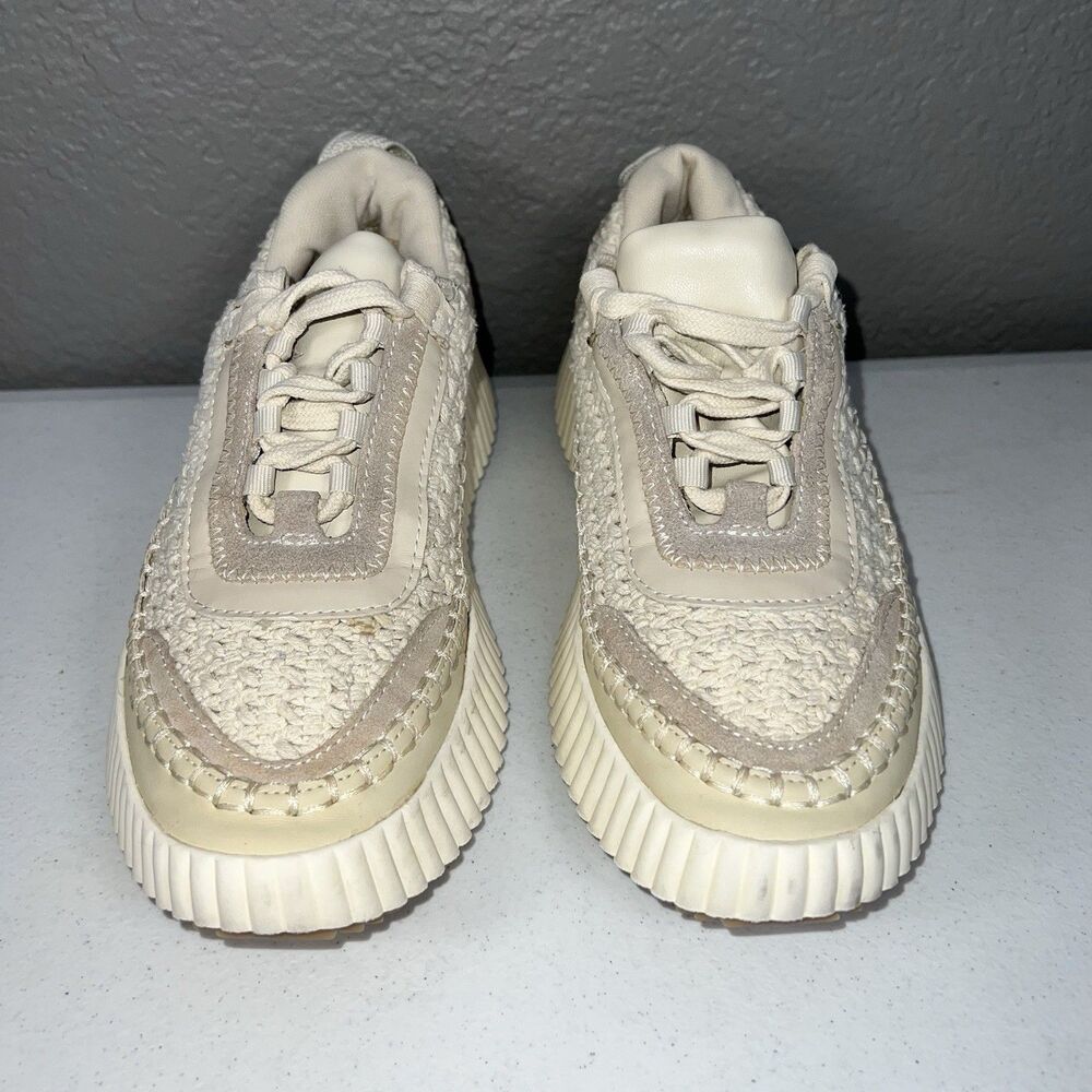 Dolce Vita Dolen Platform Knit Sneaker Fredi Women’s US 8 Beige Pre‑Owned